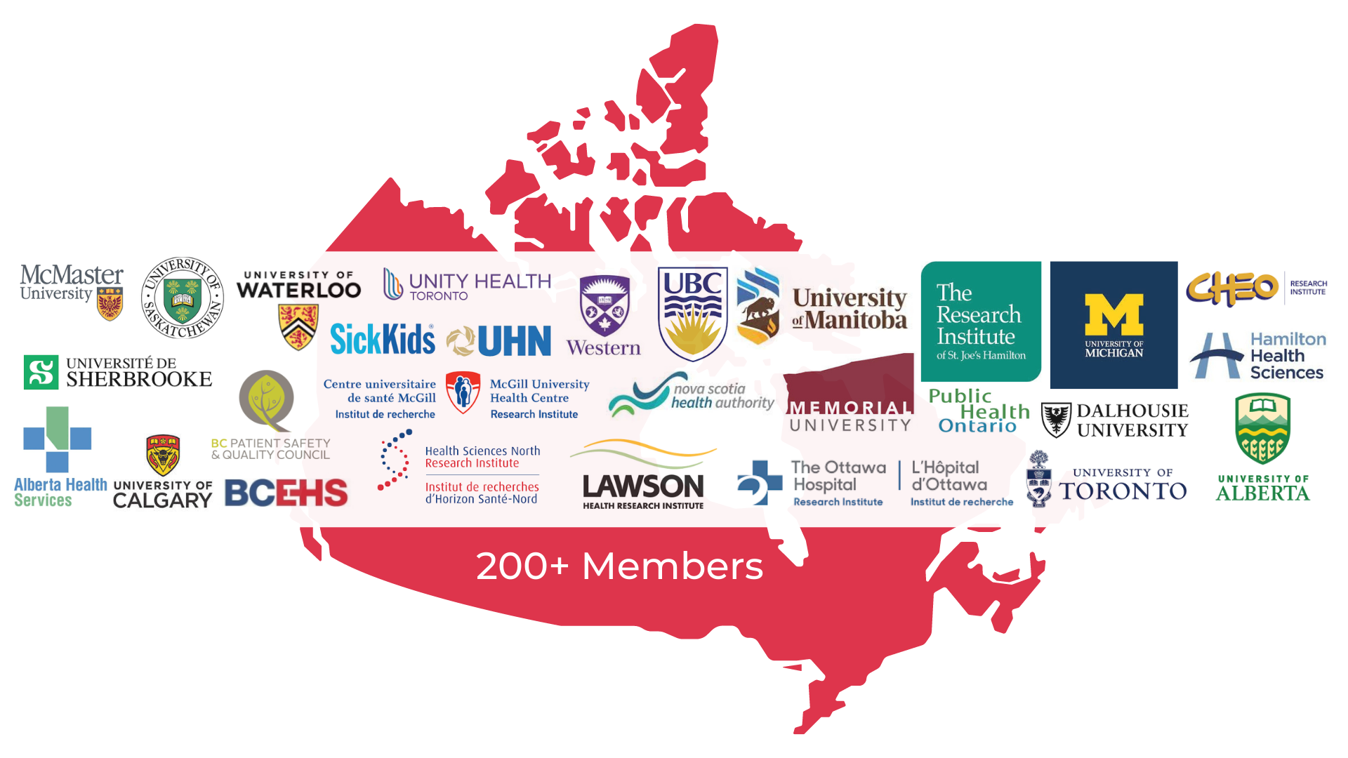 A map showing Sepsis Canada's partners across Canada.